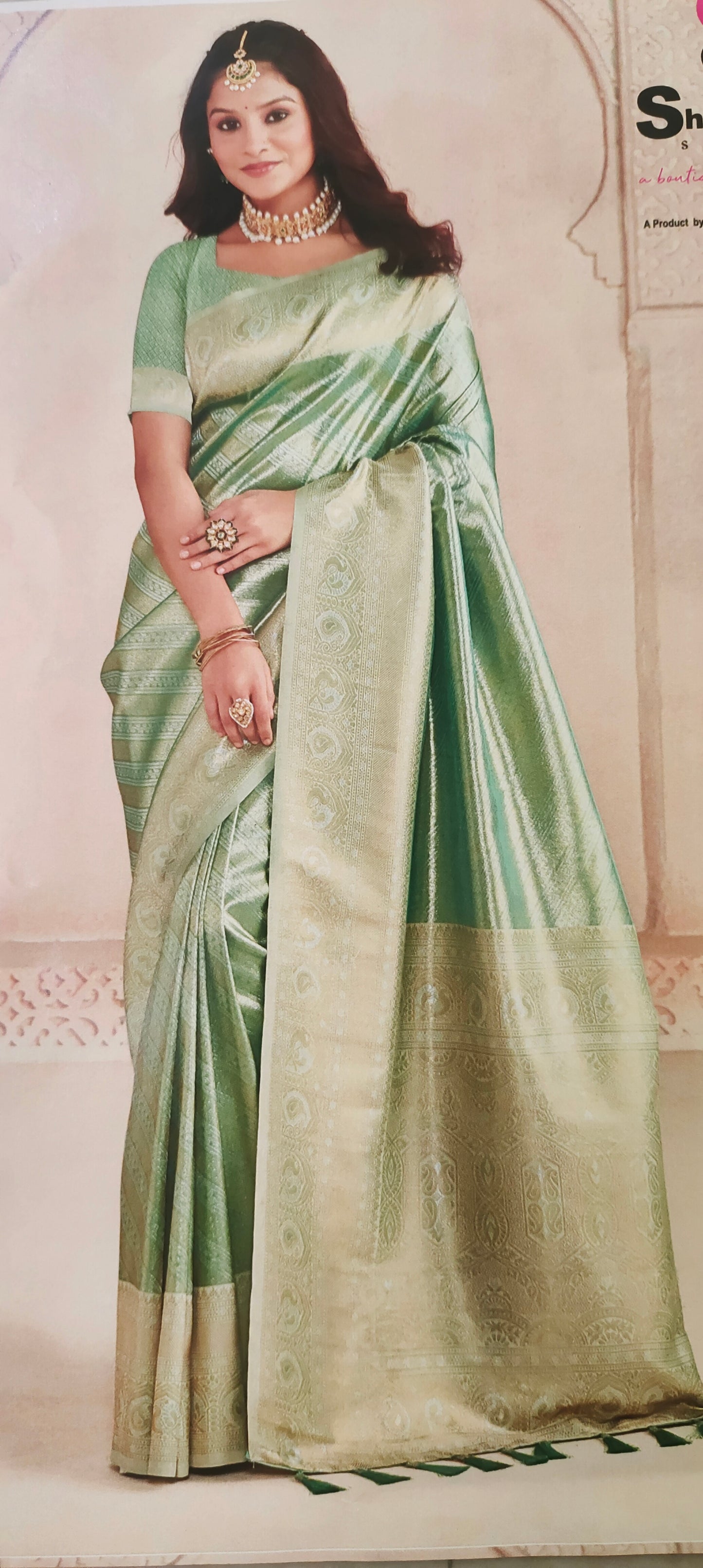 Turquish color soft silk saree