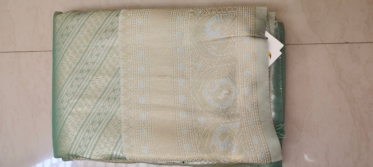 Turquish color soft silk saree
