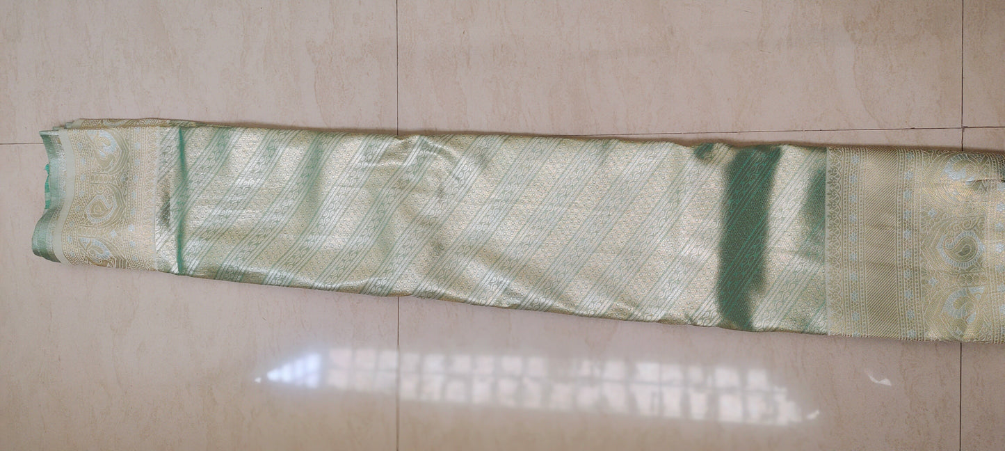 Turquish color soft silk saree
