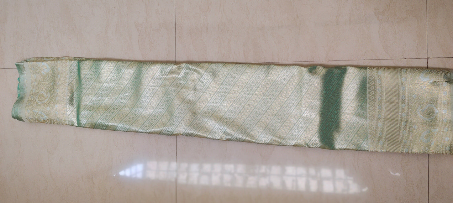 Turquish color soft silk saree