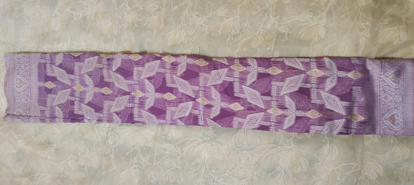 Purple color cotton silk saree