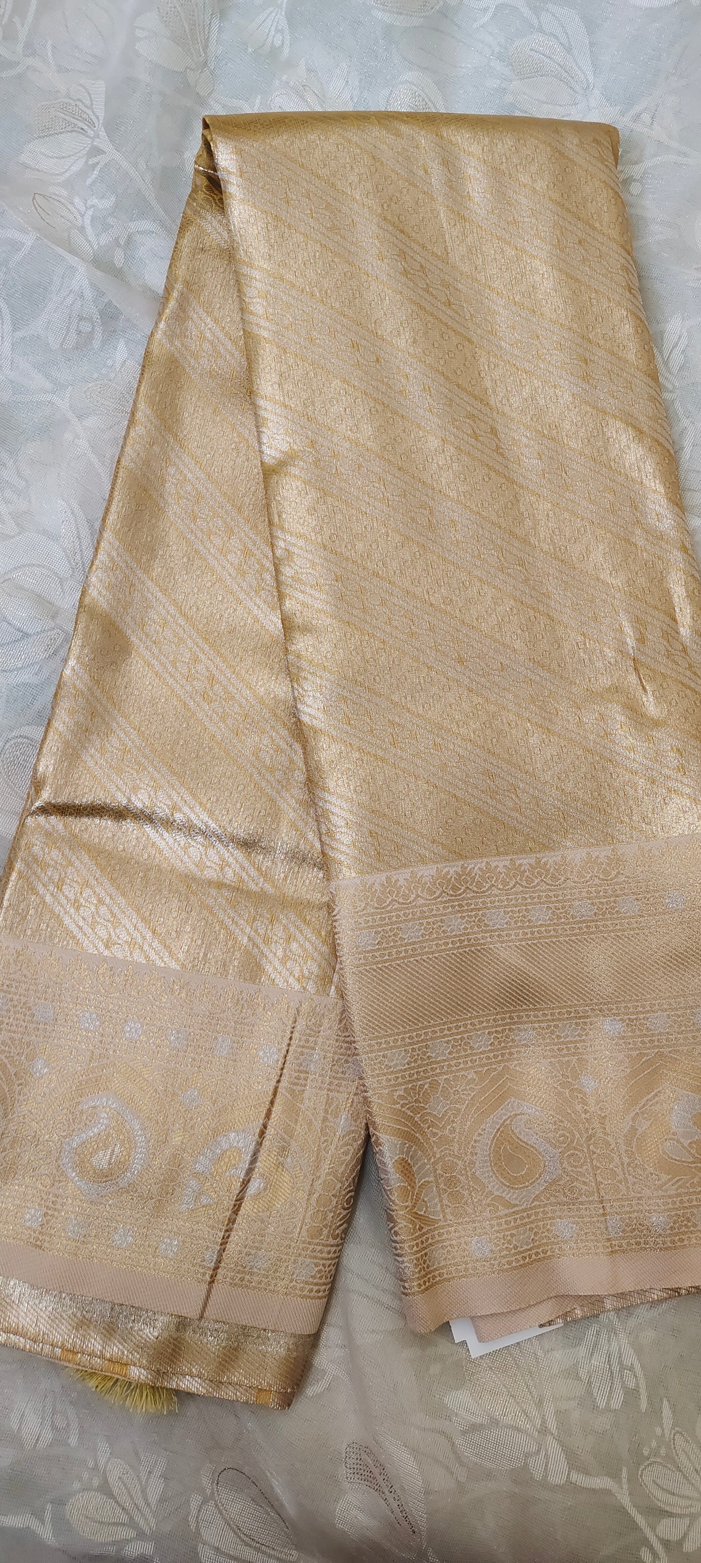 Gold color soft silk saree