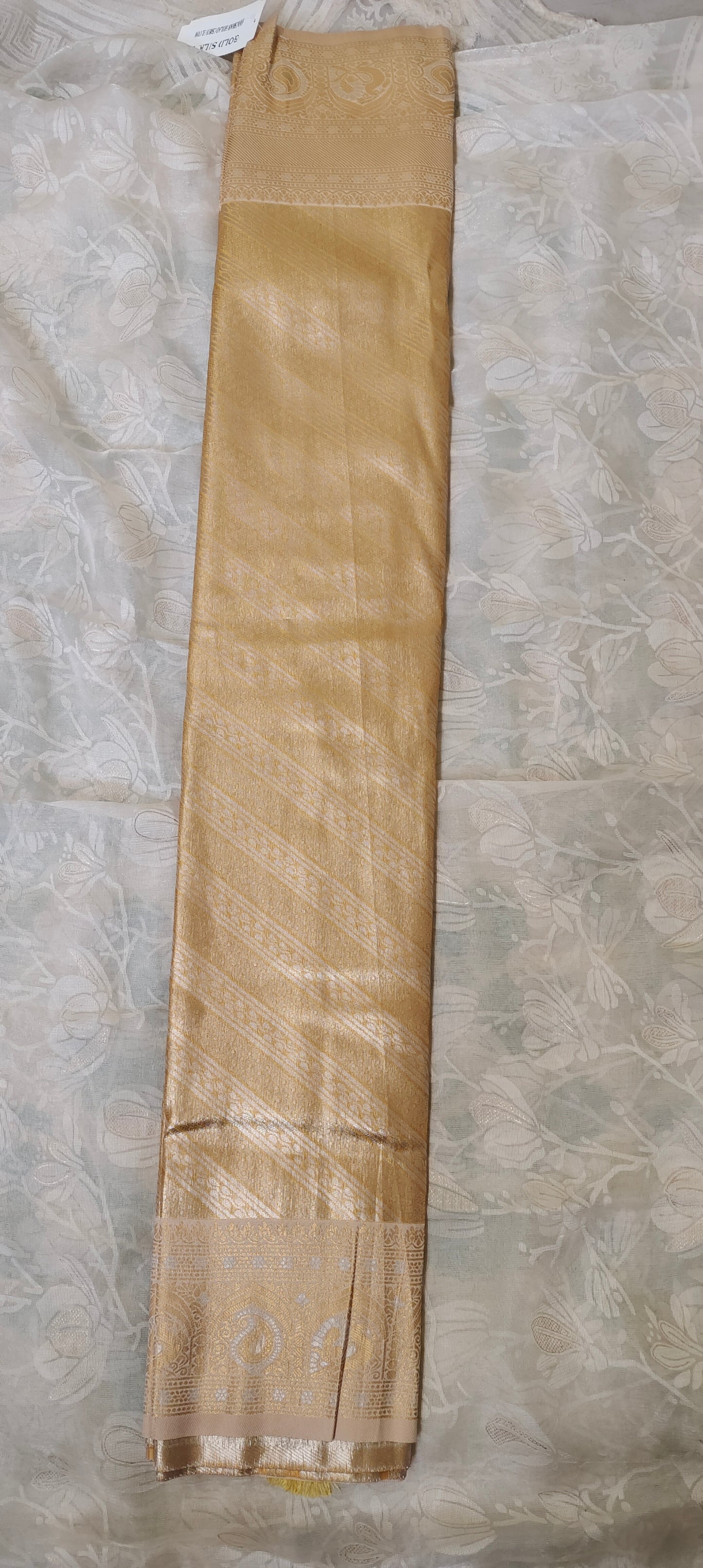 Gold color soft silk saree