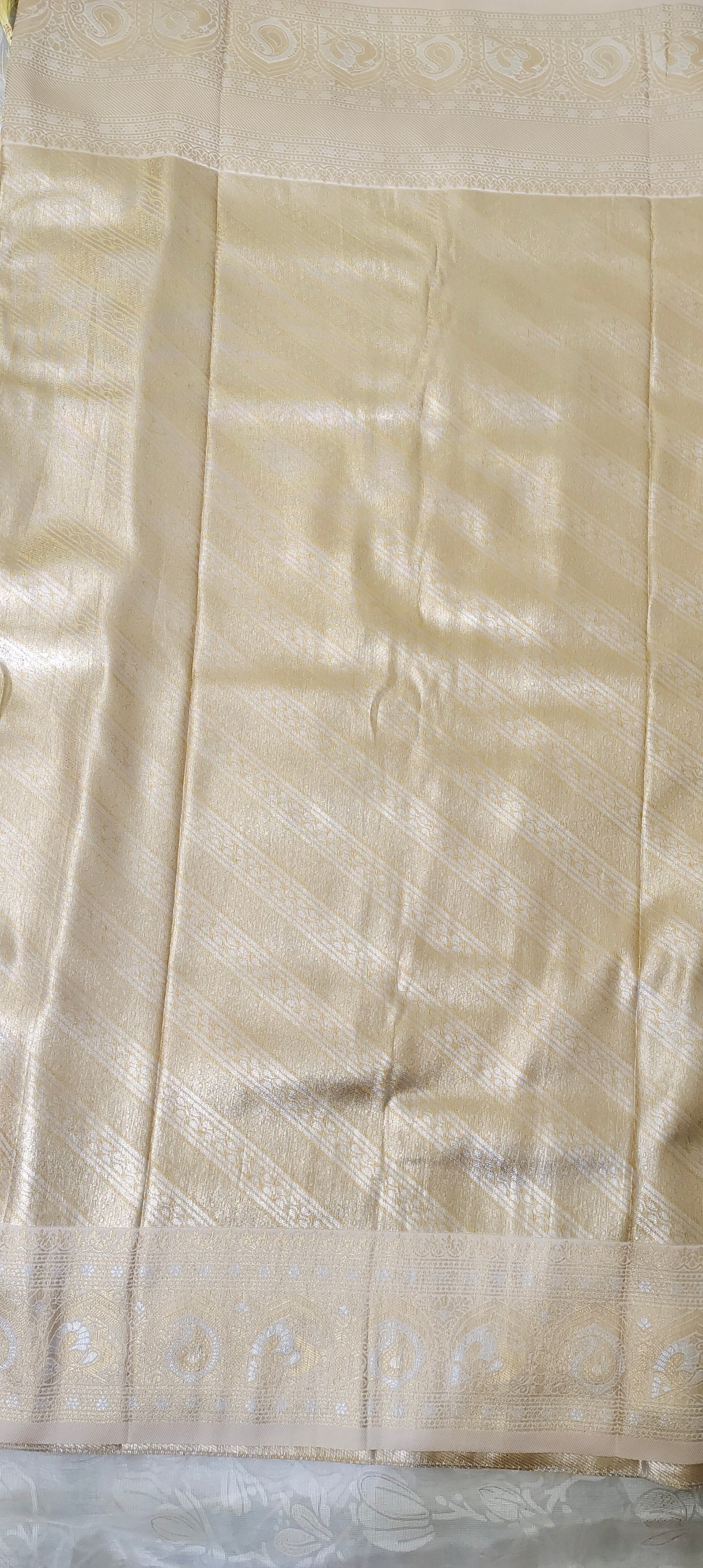 Gold color soft silk saree