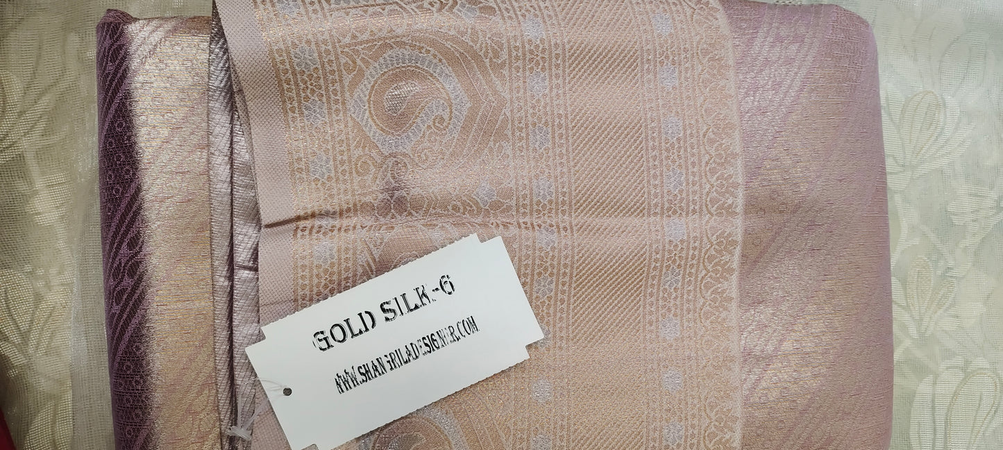 Lavender color soft silk saree