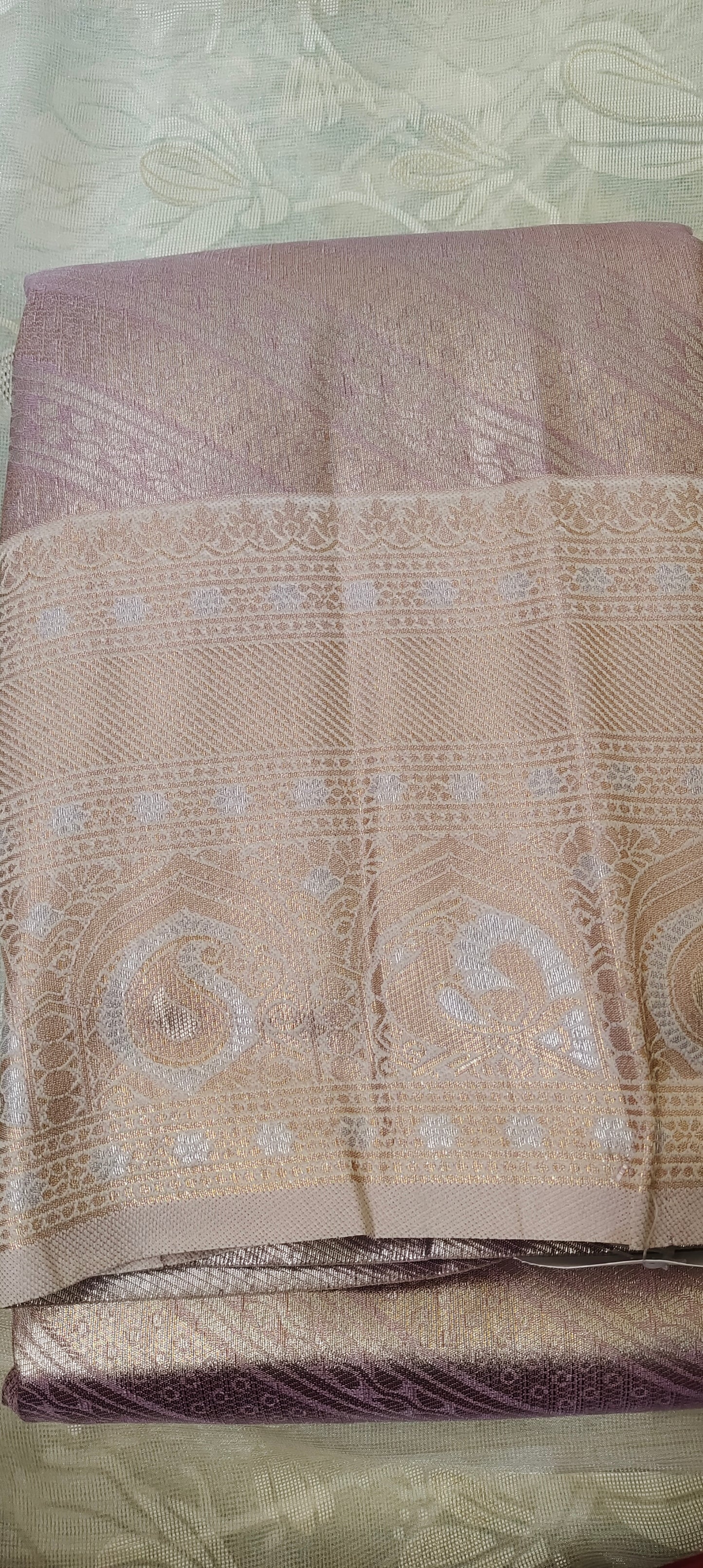 Lavender color soft silk saree