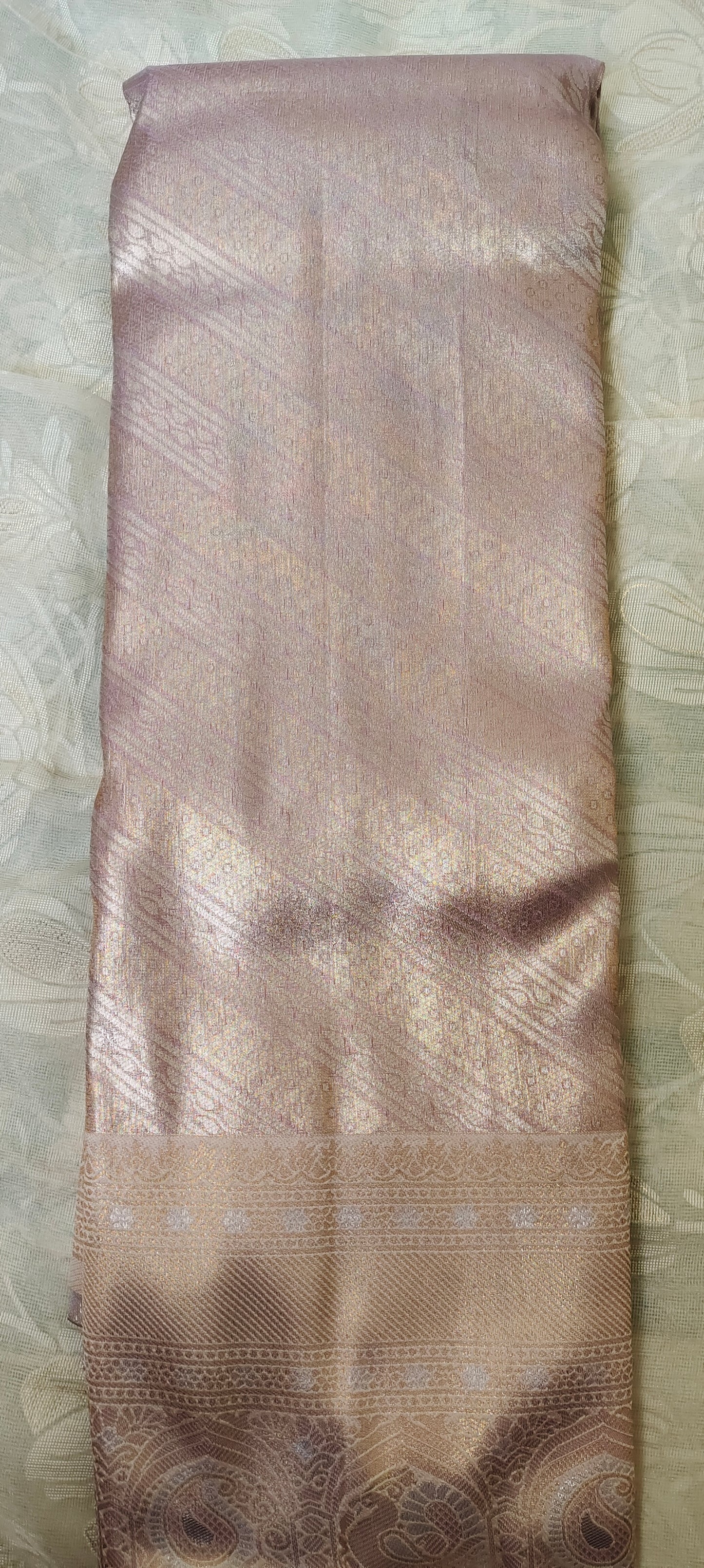 Lavender color soft silk saree