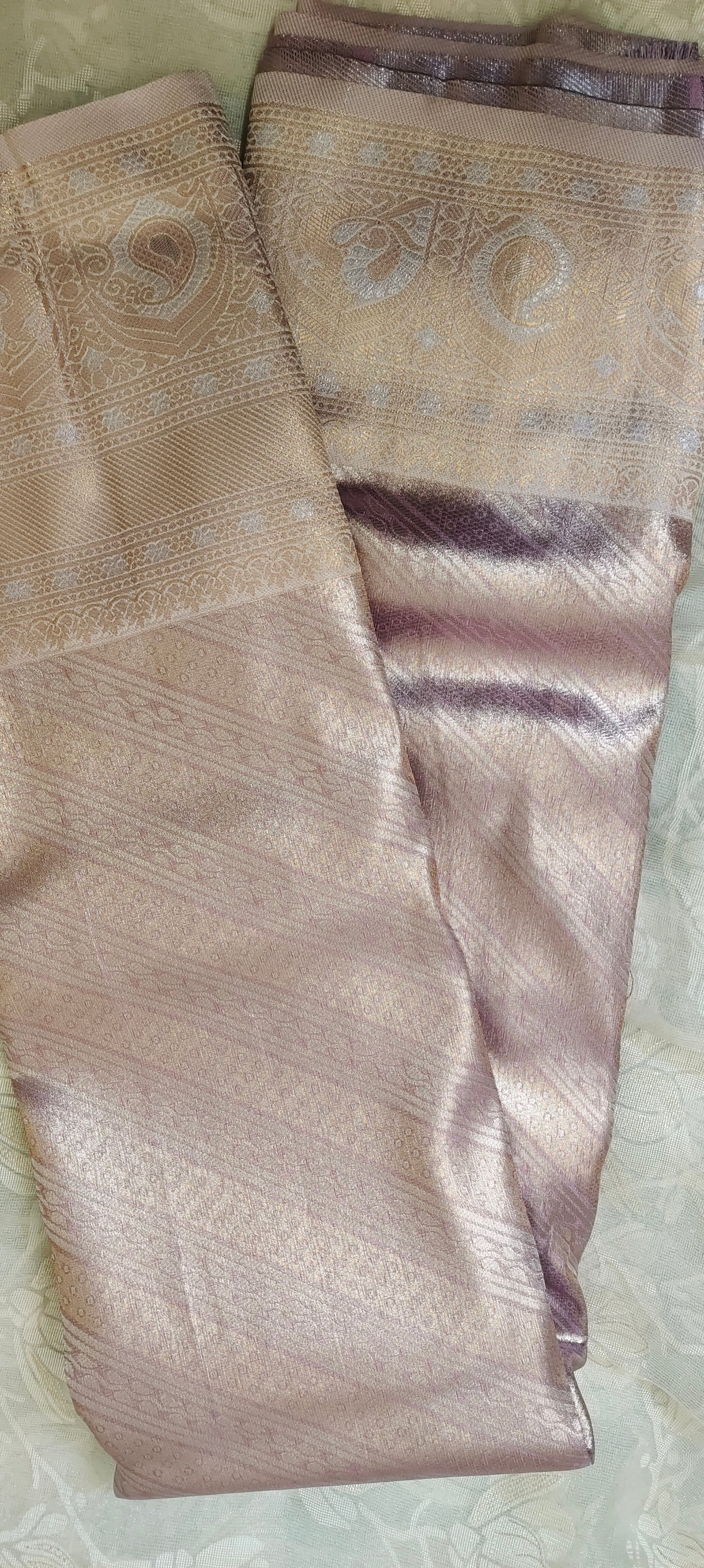 Lavender color soft silk saree