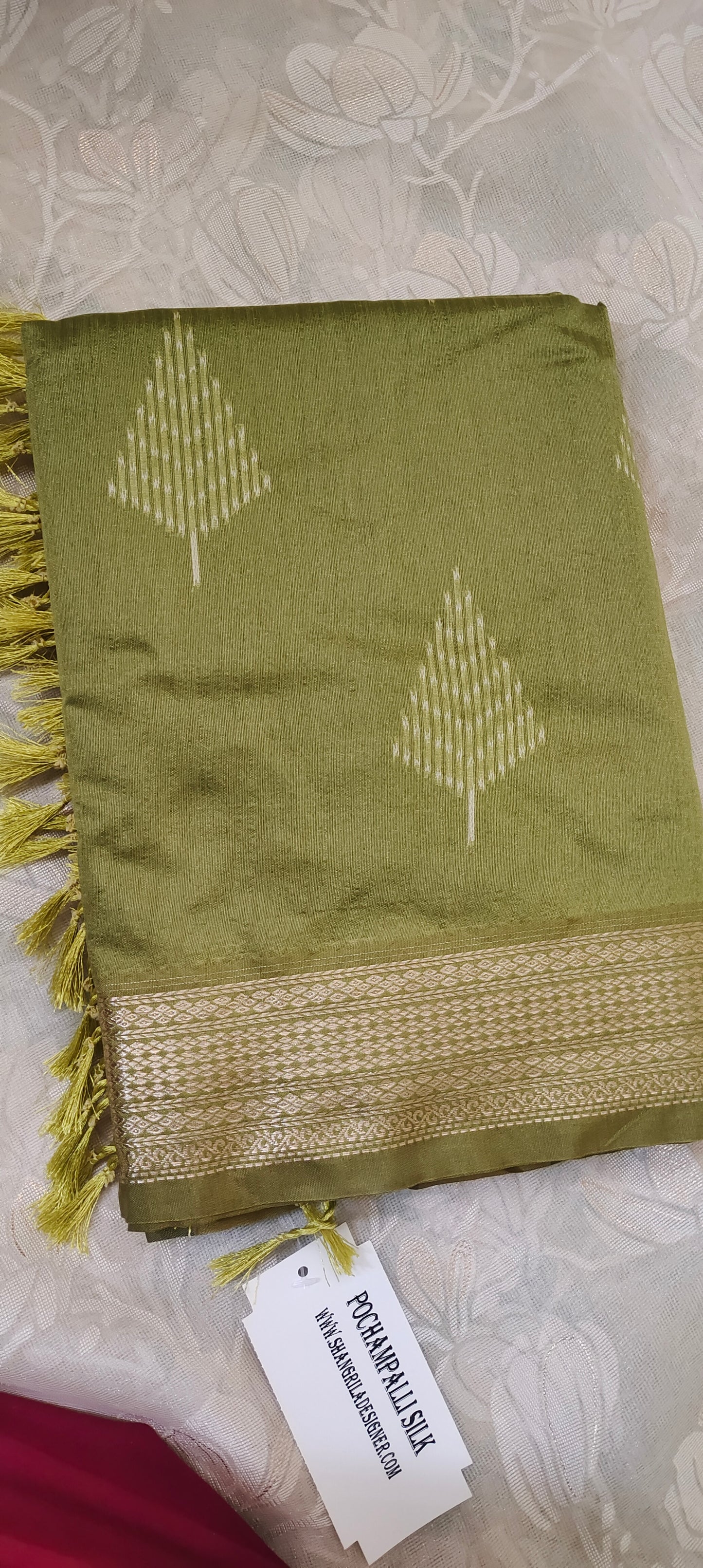Green color cotton silk saree