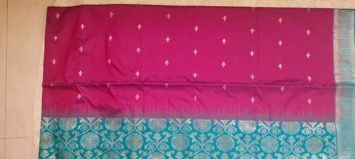 Purple color soft silk saree