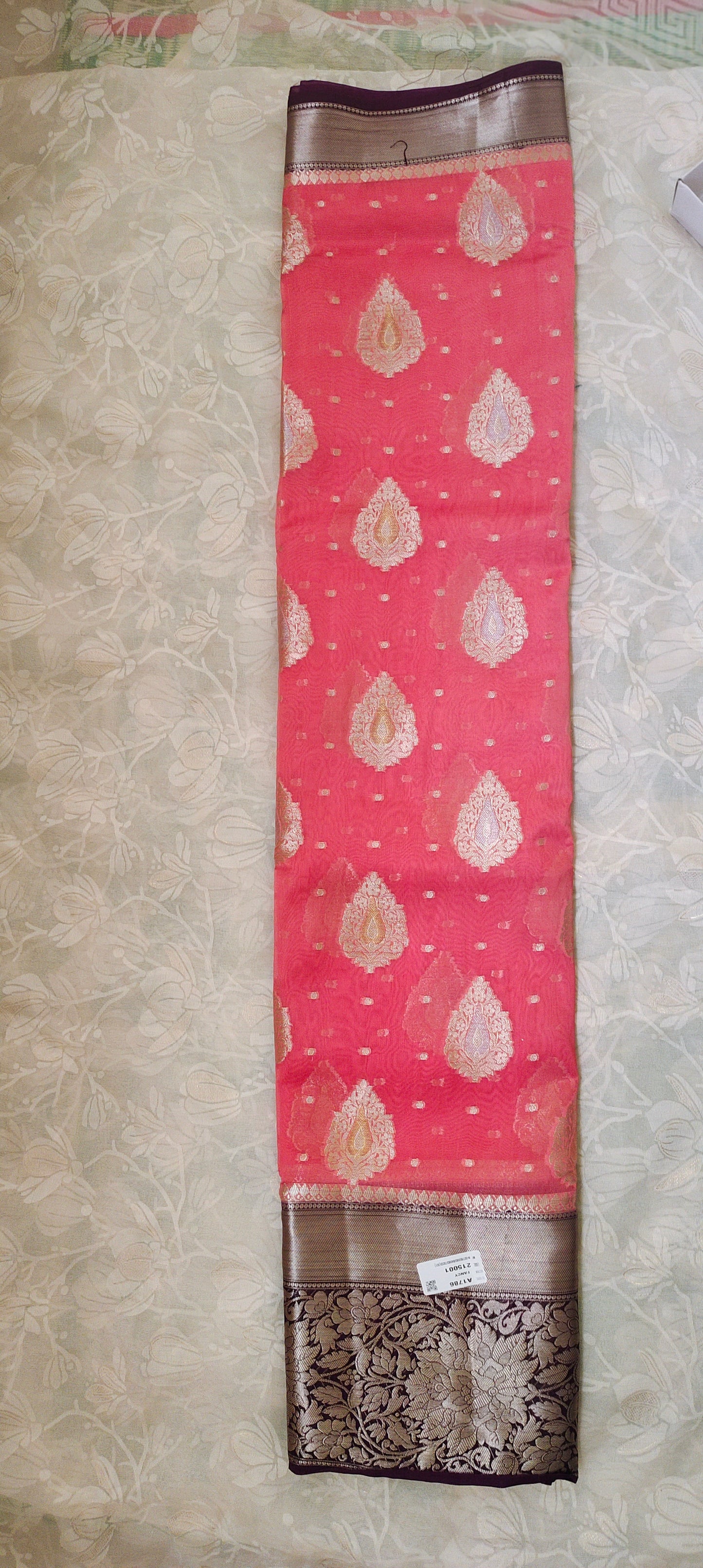 Orange color soft silk saree