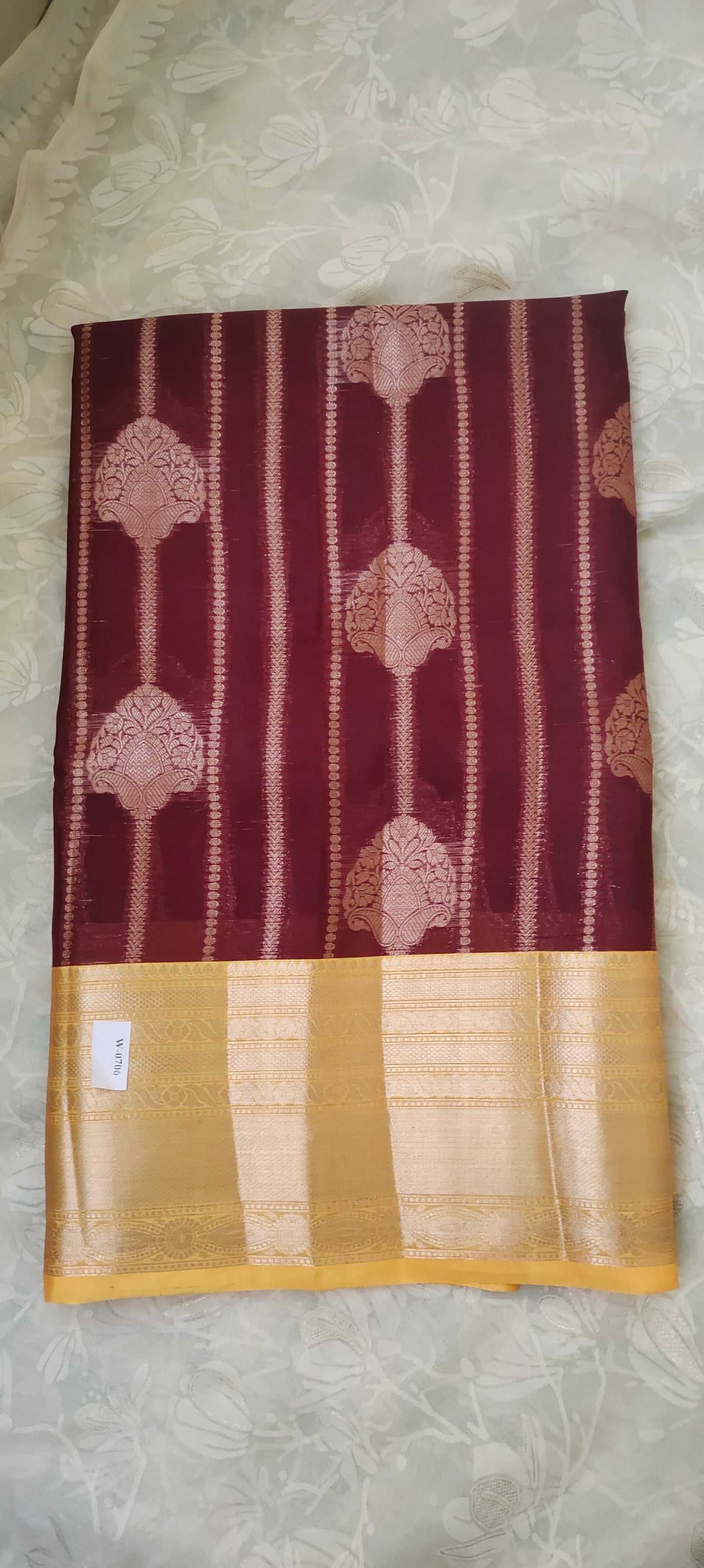 Merun color cotton silk saree