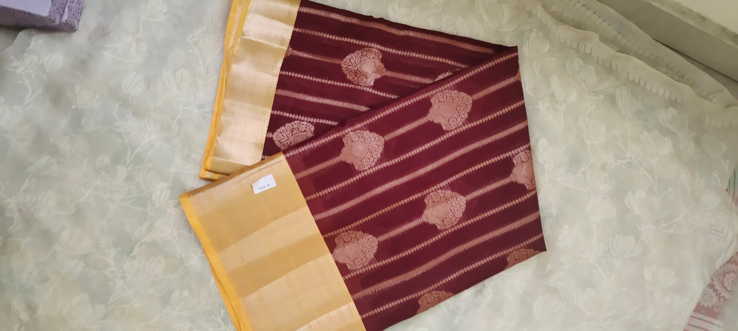 Merun color cotton silk saree