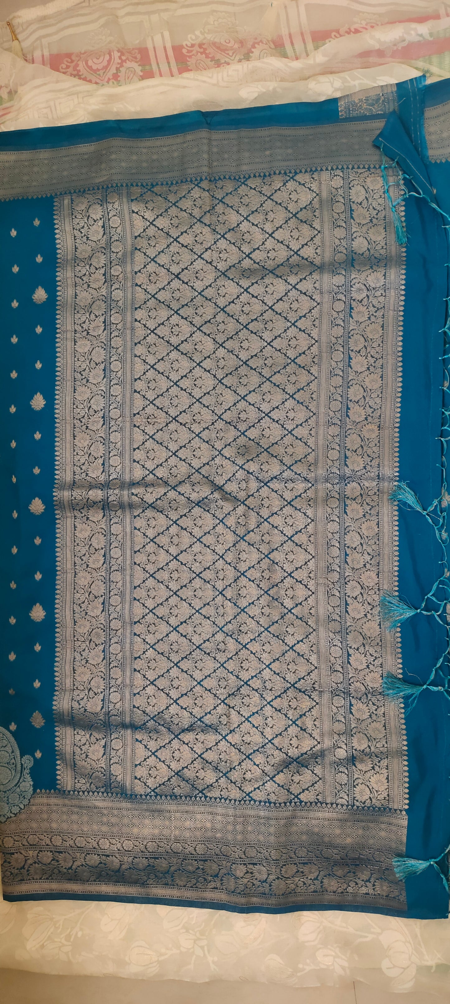 Blue color soft silk saree
