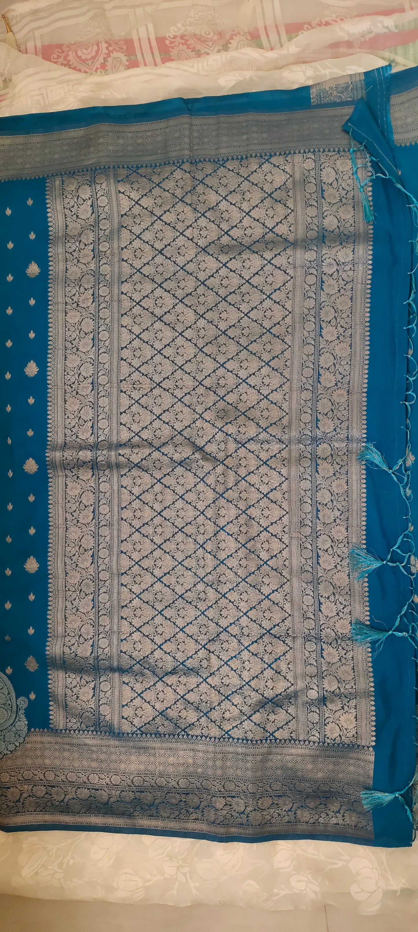 Blue color soft silk saree