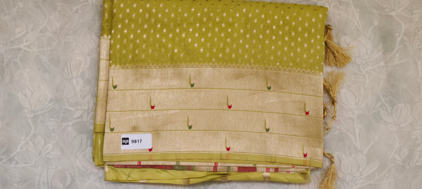 Green color soft silk saree