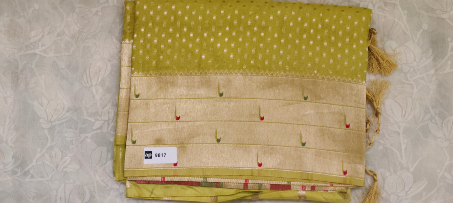 Green color soft silk saree