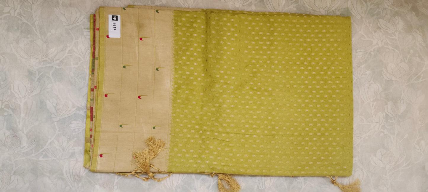 Green color soft silk saree