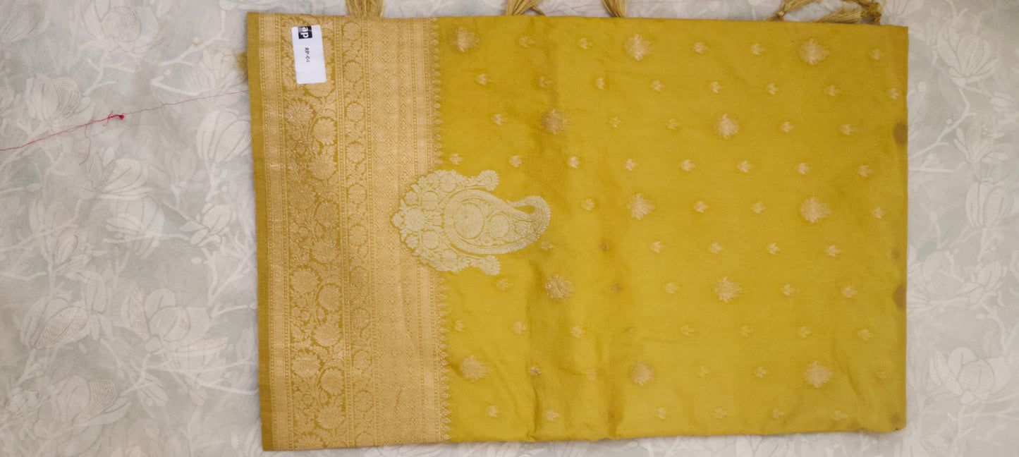 Yellow color soft silk saree