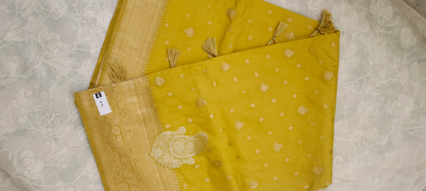 Yellow color soft silk saree