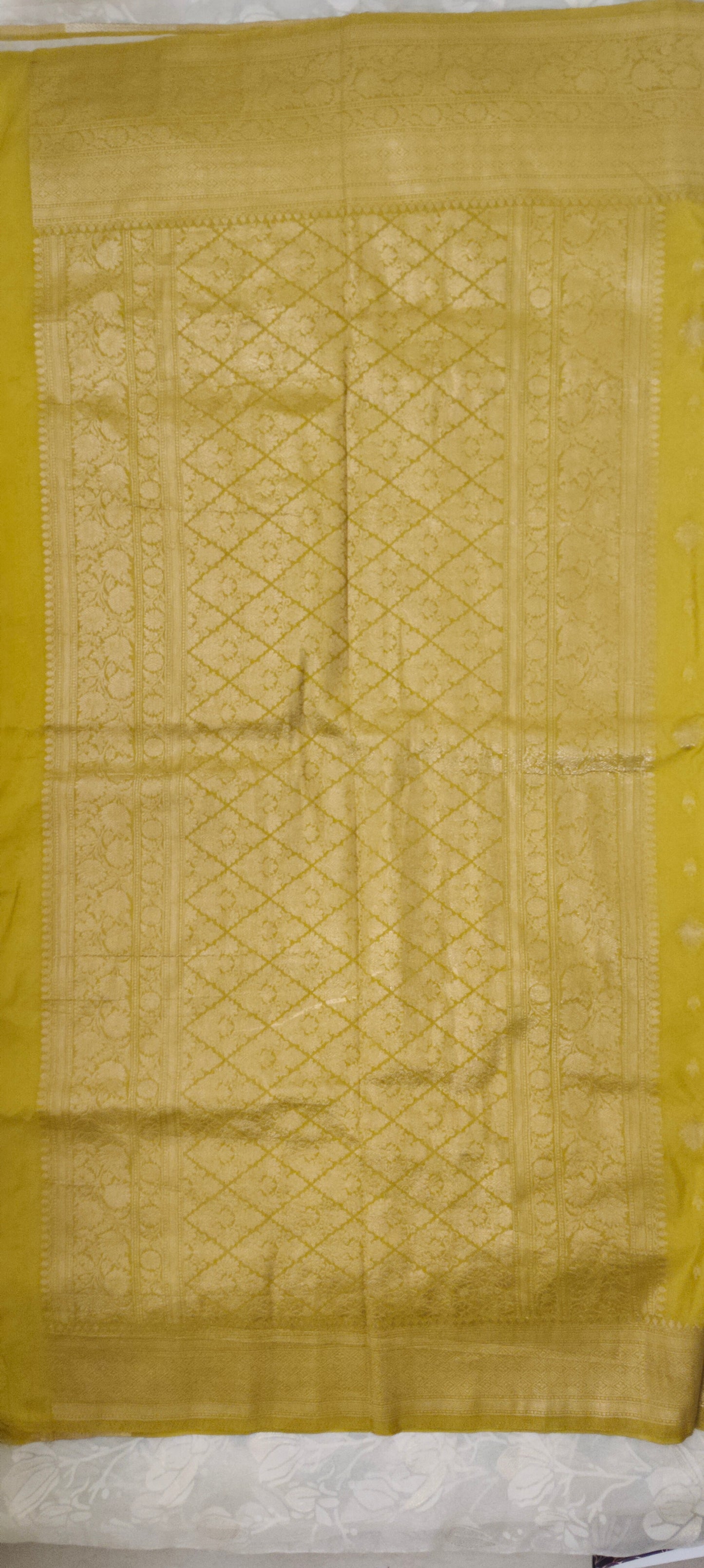 Yellow color soft silk saree