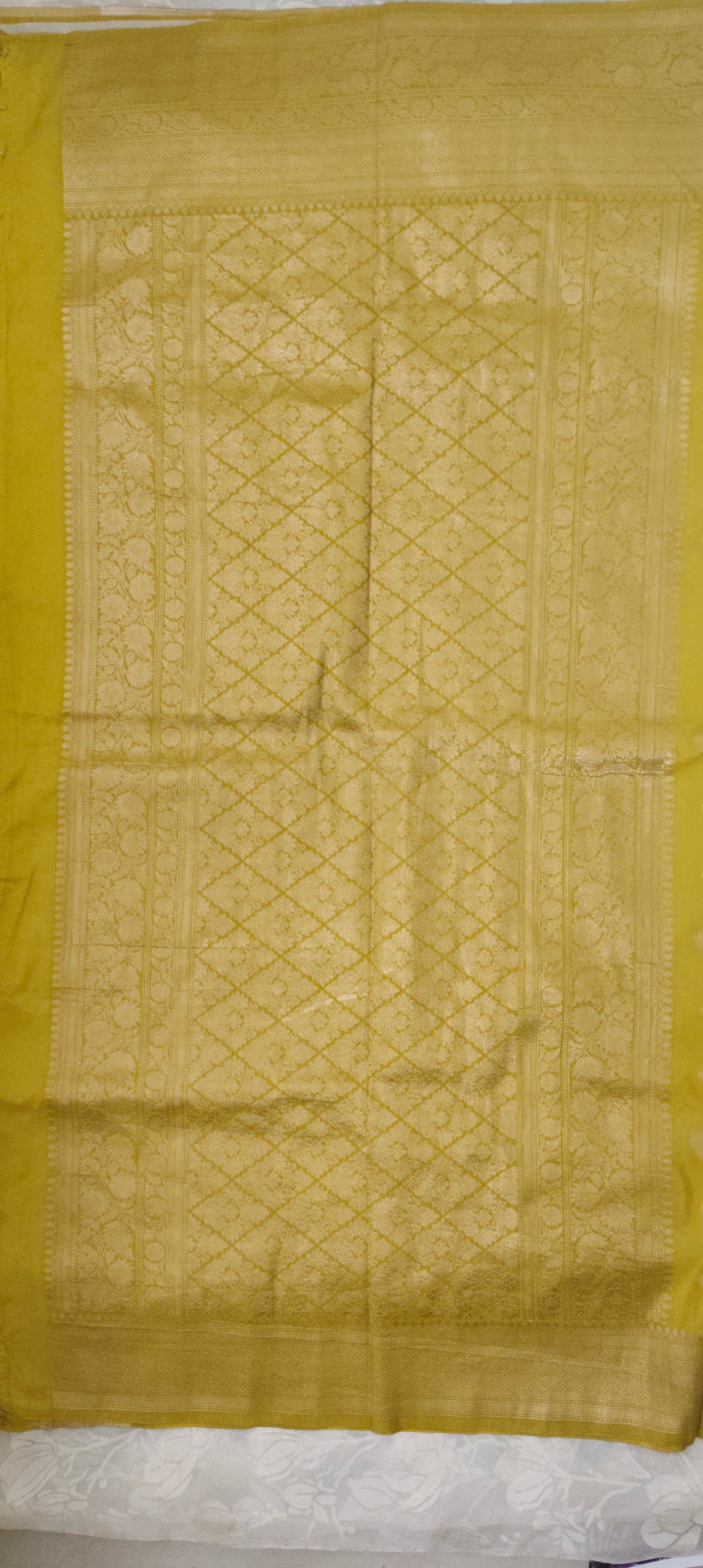 Yellow color soft silk saree