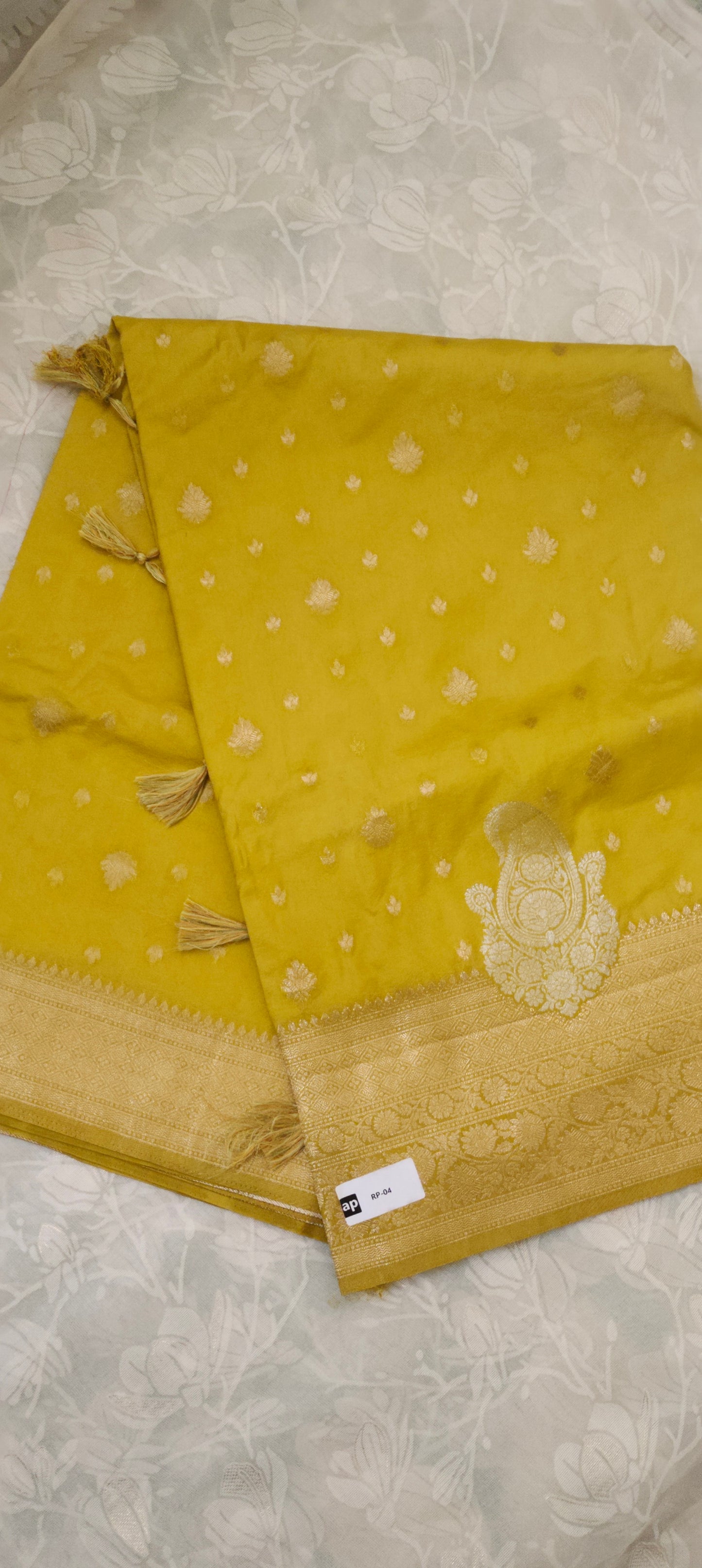 Yellow color soft silk saree