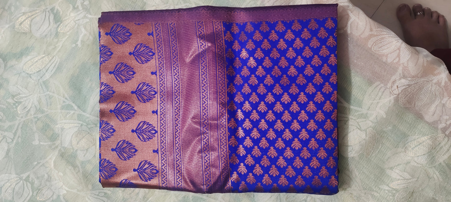 Blue color Soft silk saree