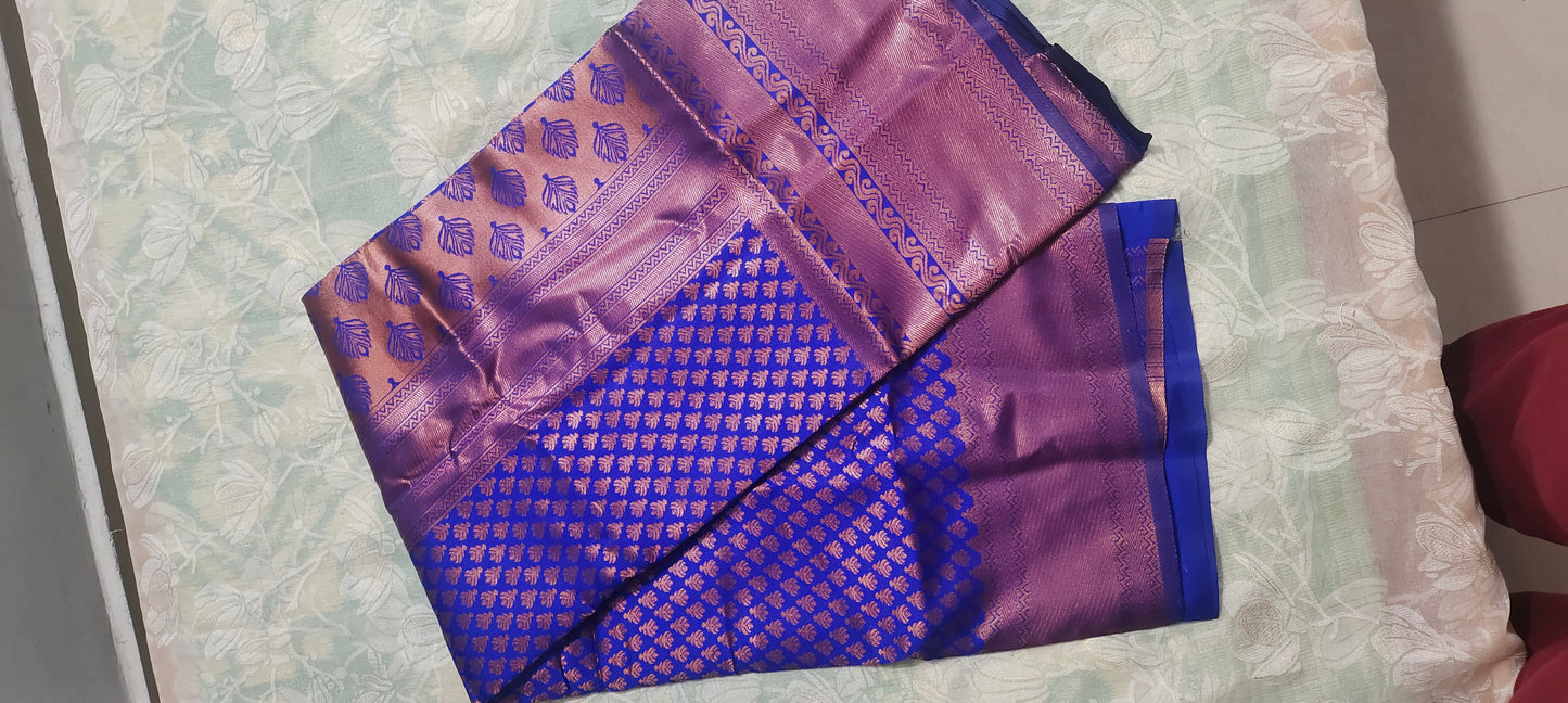Blue color Soft silk saree