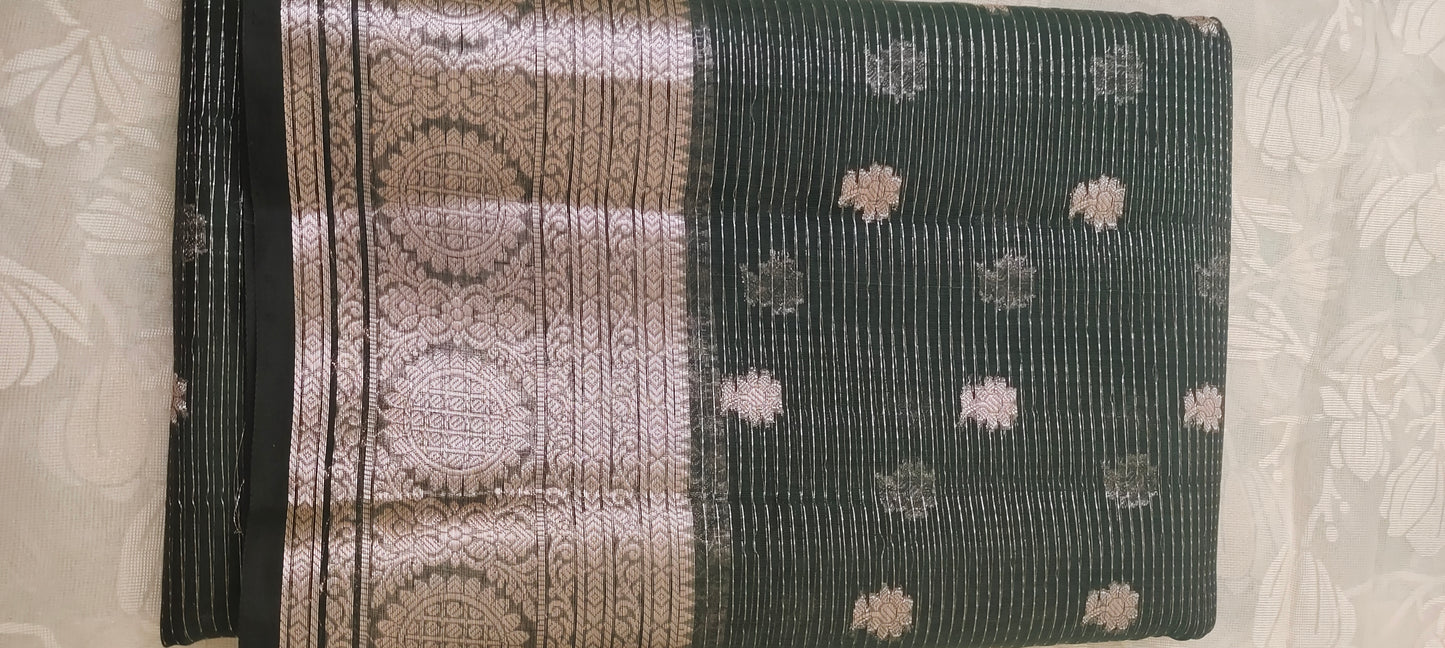 Dark light brown color cotton silk saree