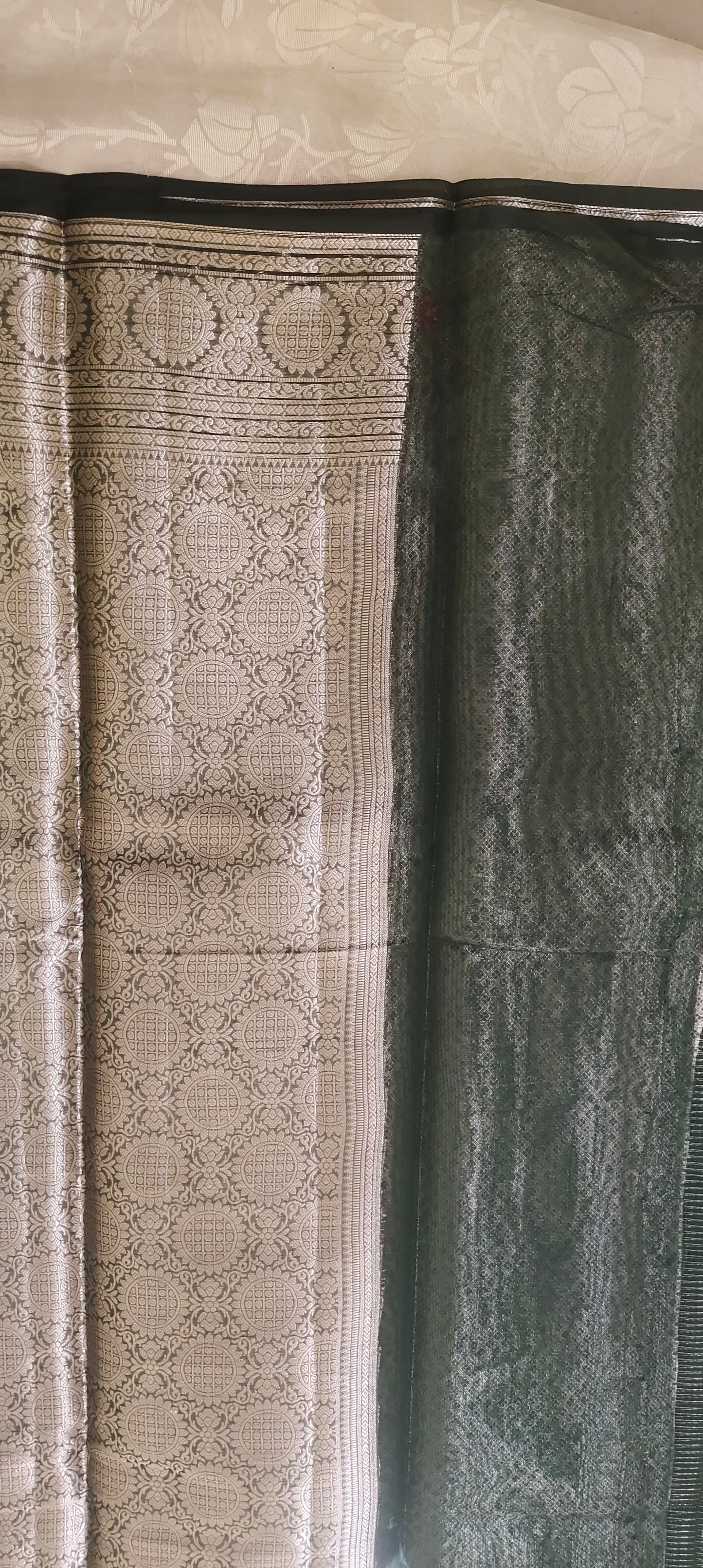 Dark light brown color cotton silk saree
