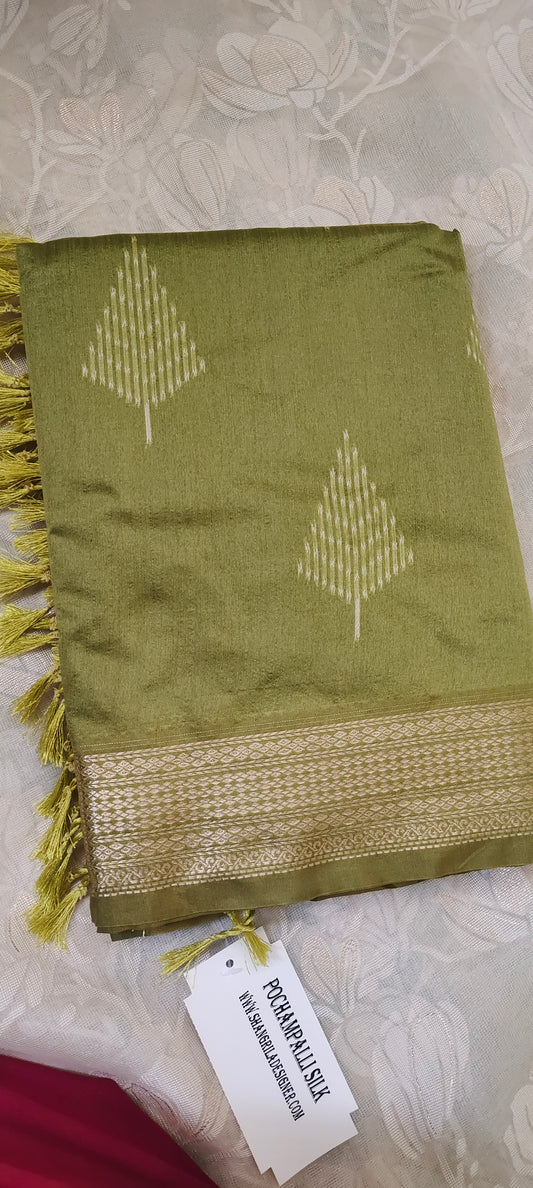 Green color cotton silk saree