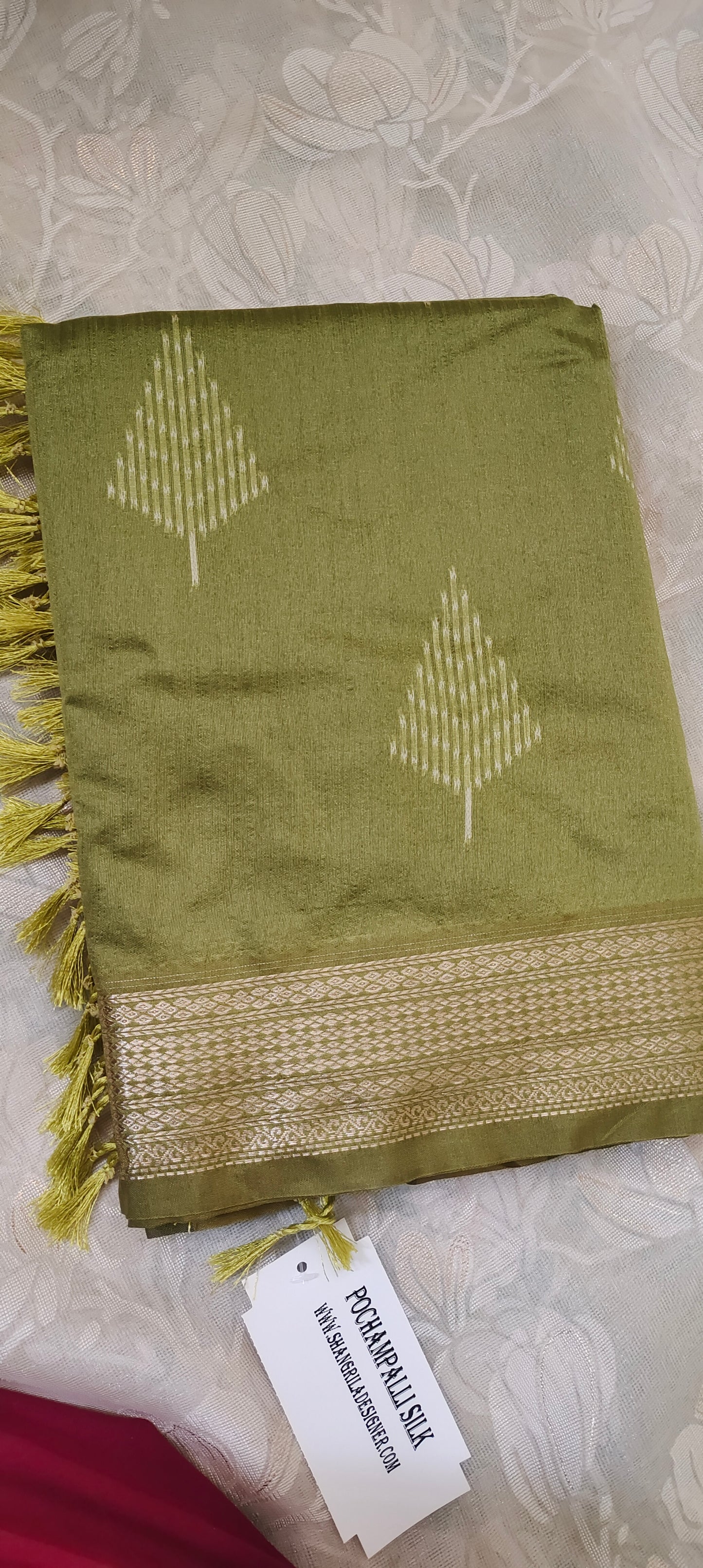 Green color cotton silk saree