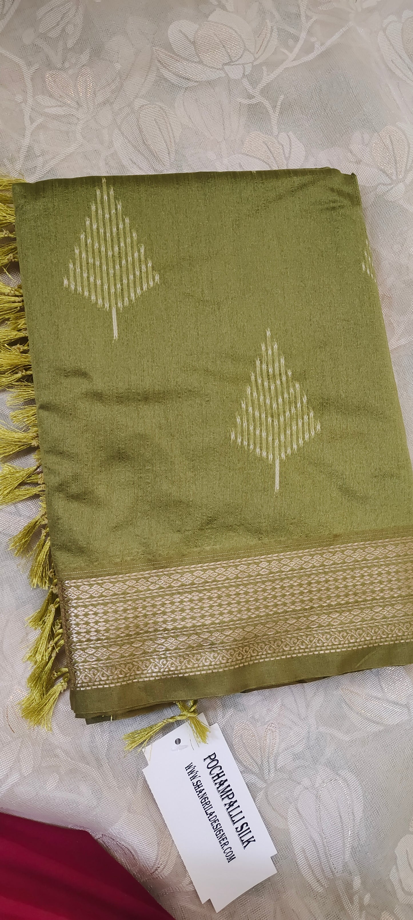 Green color cotton silk saree