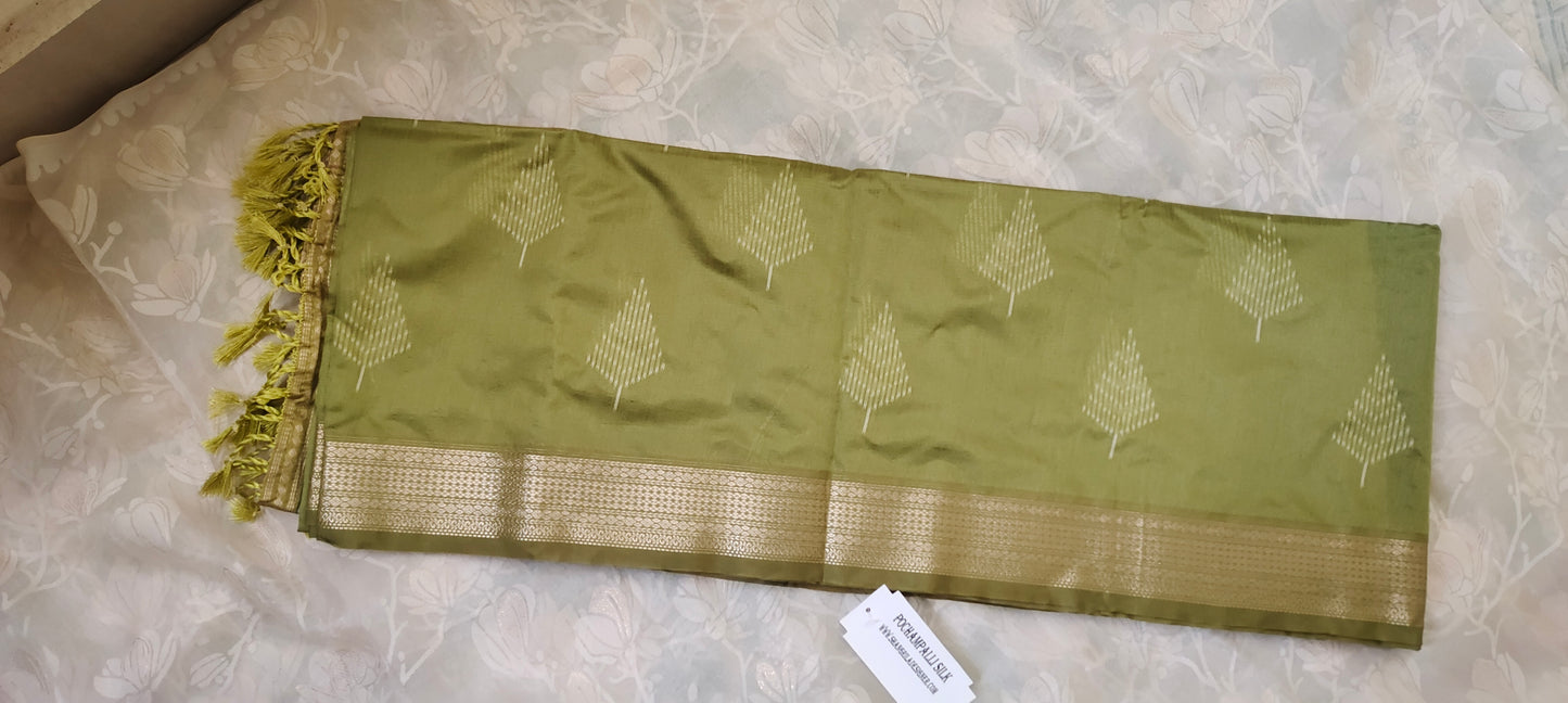 Green color cotton silk saree