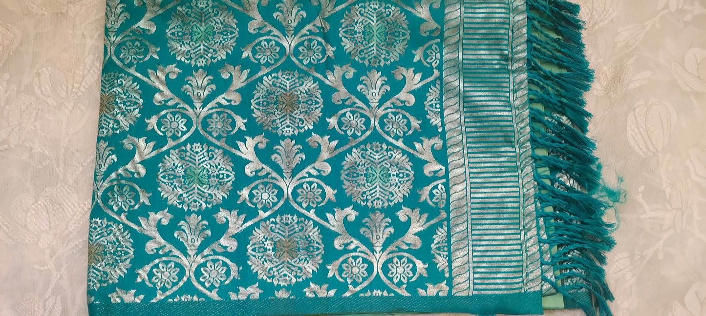 Green color saree soft silk saree