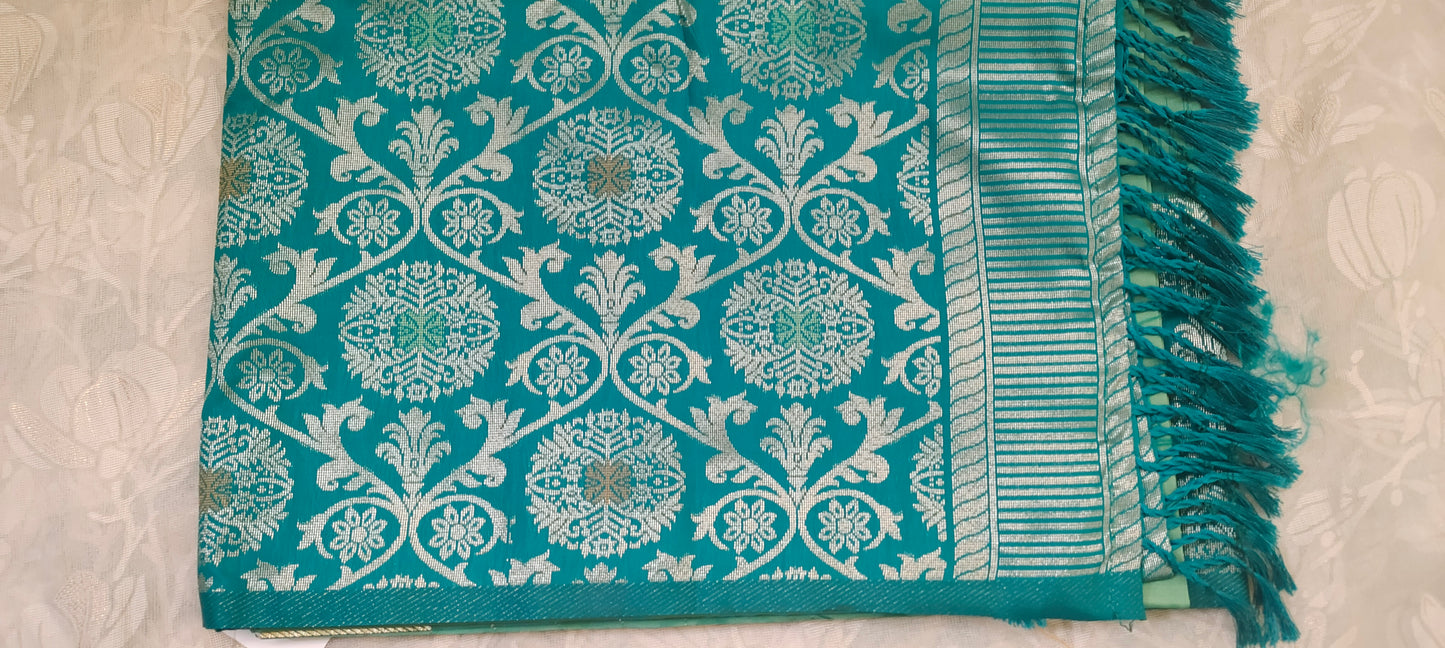 Green color saree soft silk saree