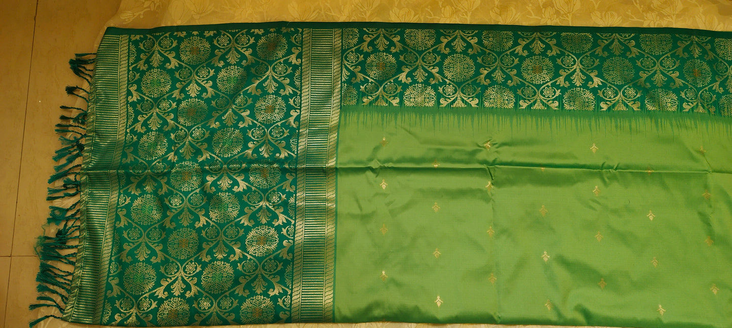 Green color saree soft silk saree