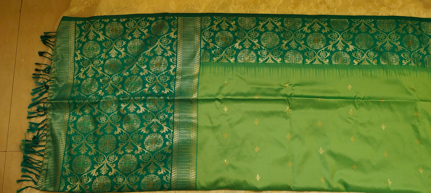 Green color saree soft silk saree