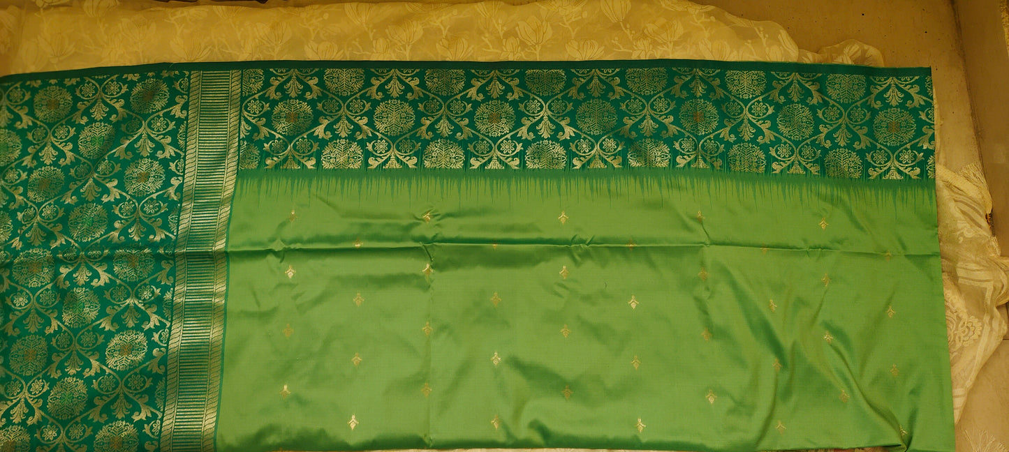 Green color saree soft silk saree