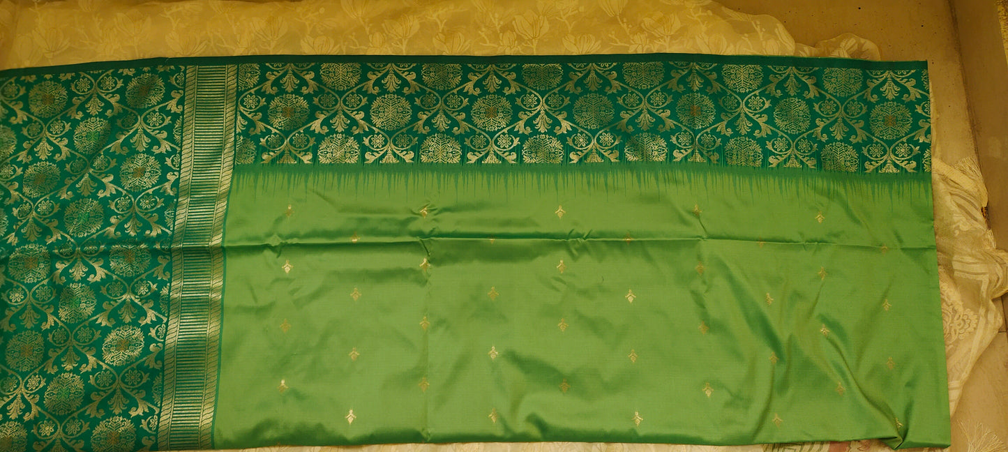 Green color saree soft silk saree