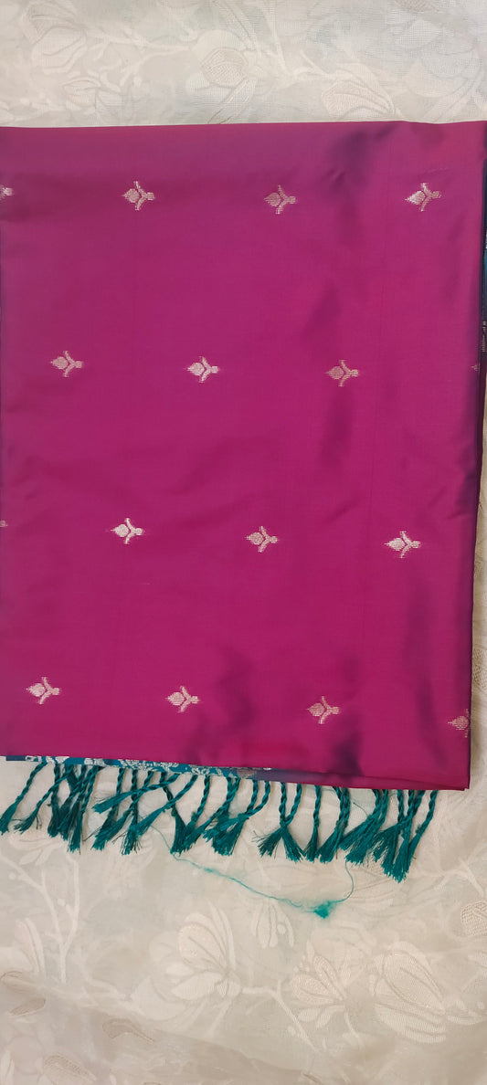 Purple color soft silk saree