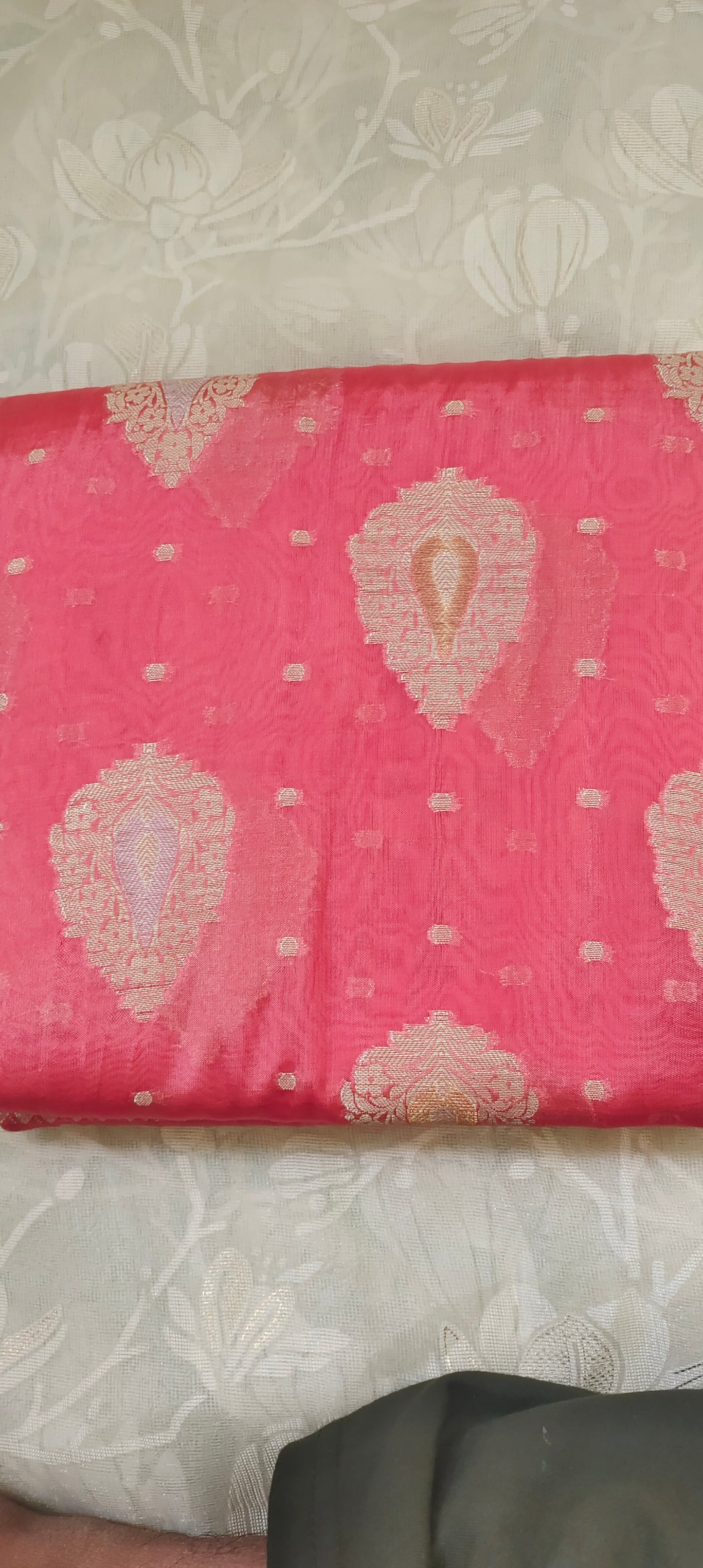 Orange color soft silk saree
