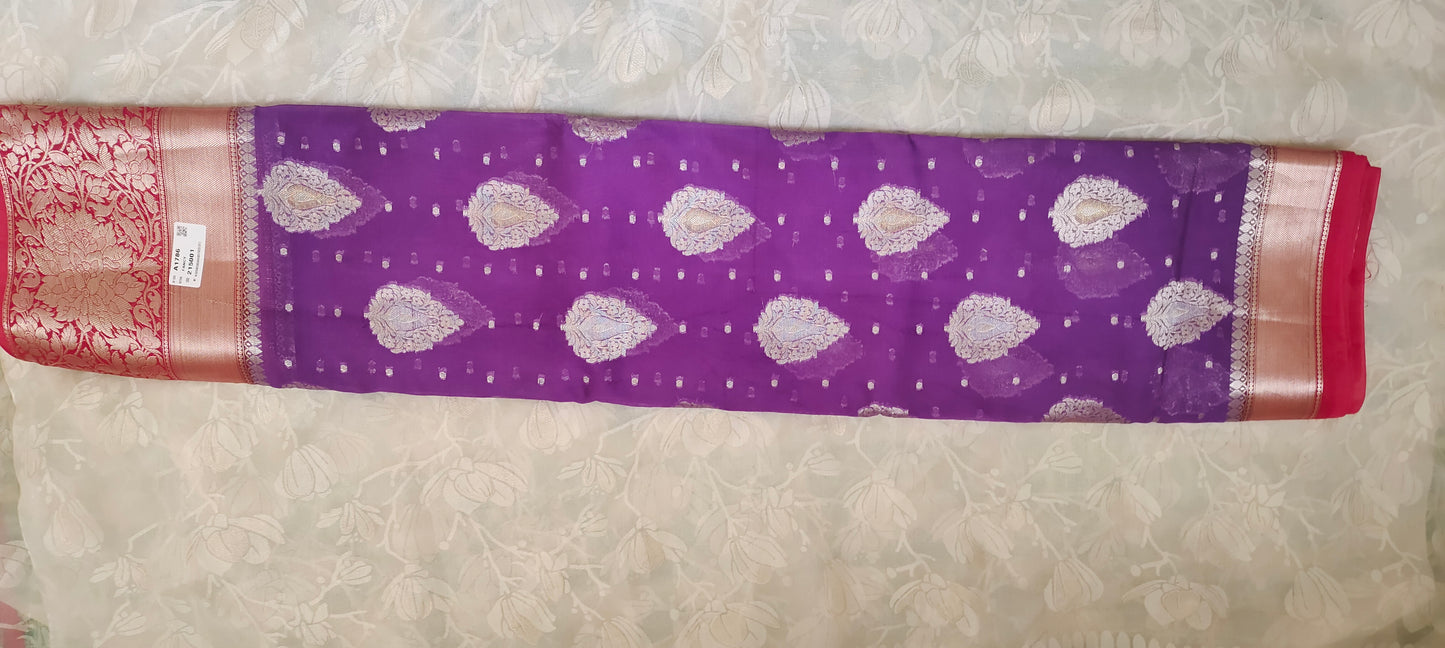 Purple color soft silk saree