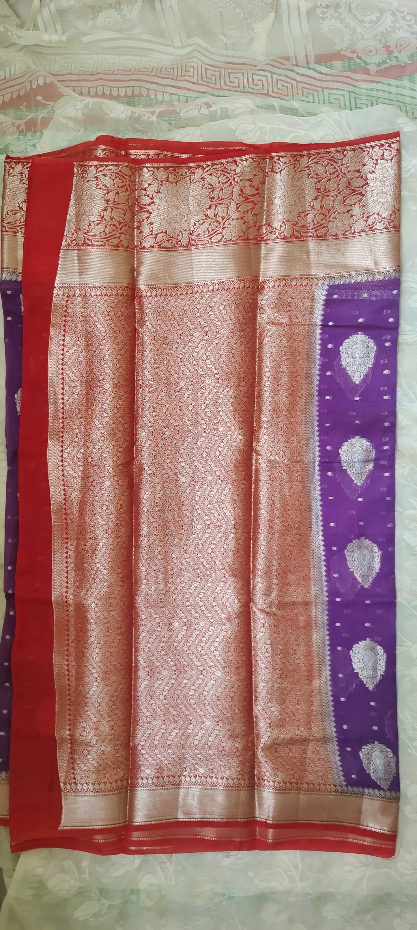 Purple color soft silk saree