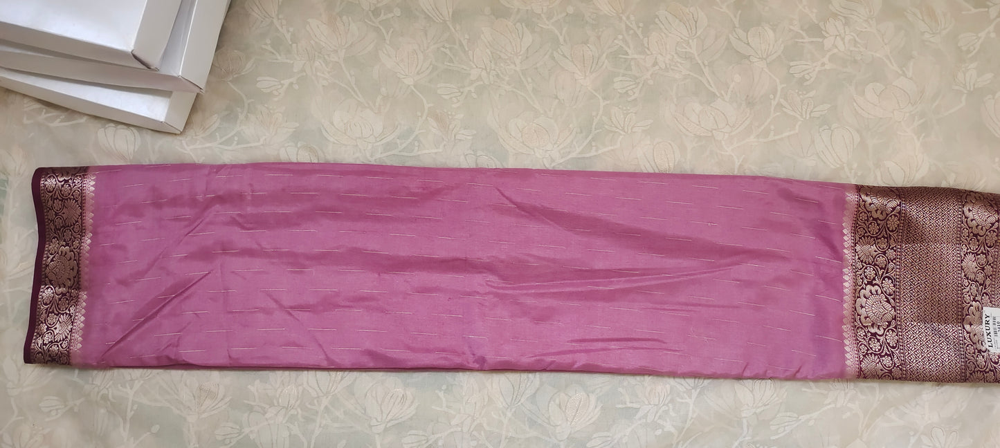 Pink color soft silk saree