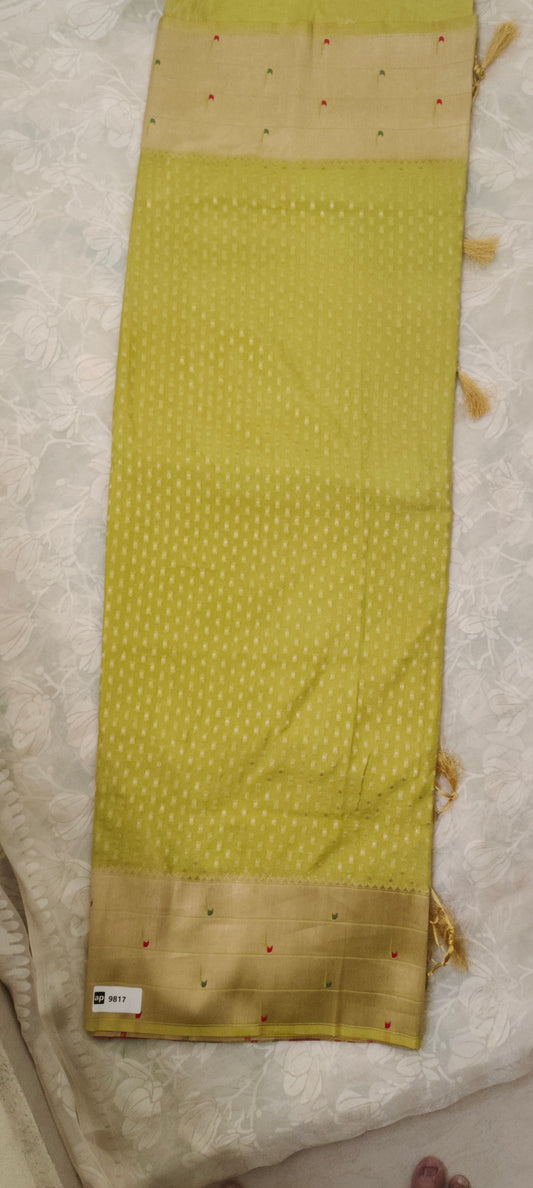 Green color soft silk saree