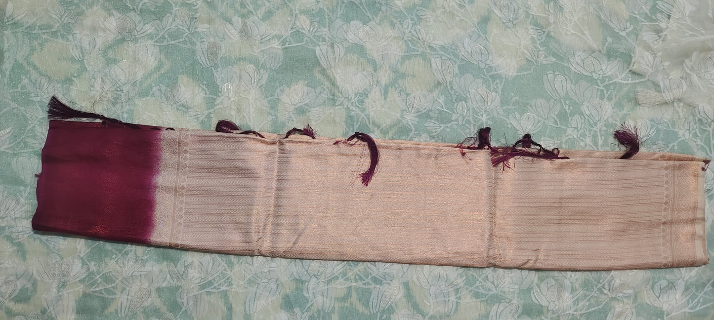 Cream color with Red border kuber pattu saree